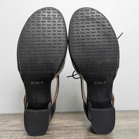 Miz Mooz Fleur Oxford Heel Shoes Size 8 Black Beige - Picture 10 of 12
